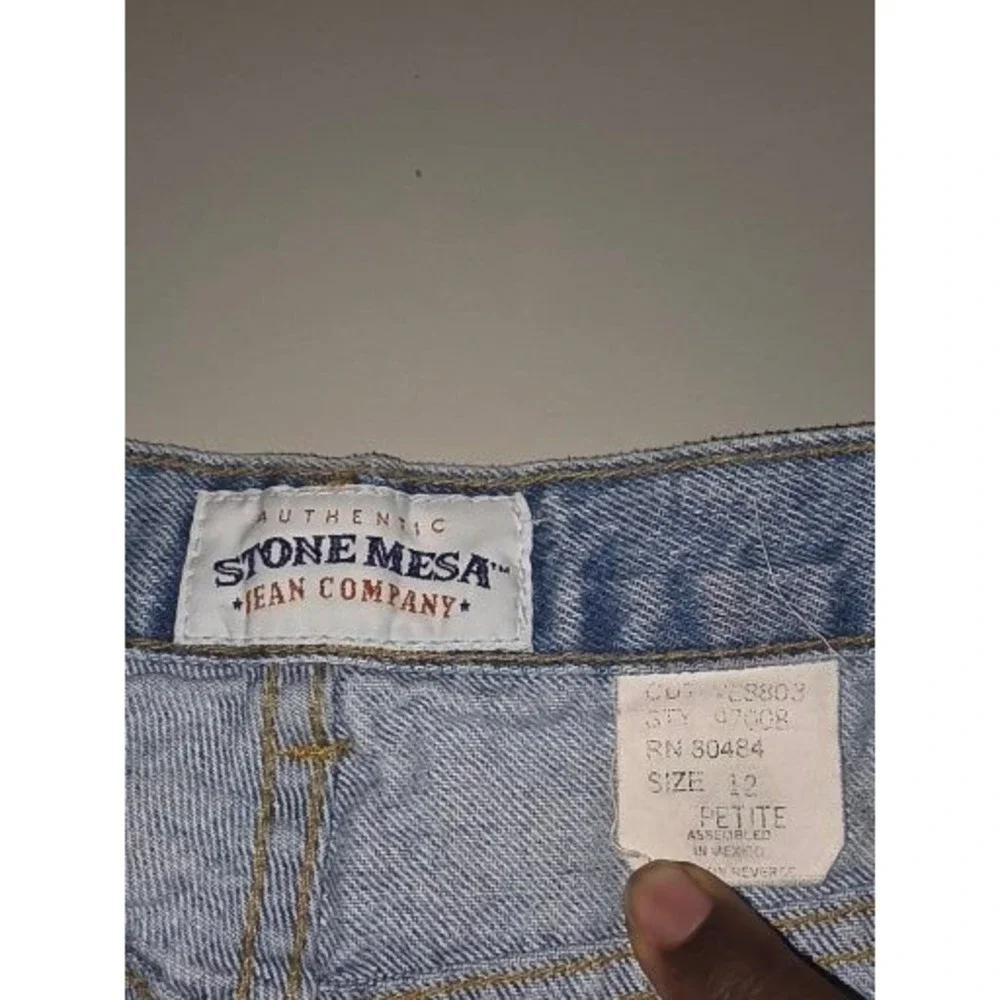 Stone Mesa Jean‎ Company Womens Light Wash Denim High Rise Shorts Size 12 Petite